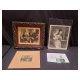 Group of photograph, engraving, trading card