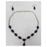 Sterling silver and lapis lazuli necklace and