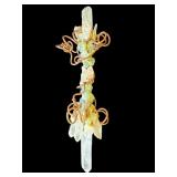 Vintage crystal stone copper wrapped sculpture