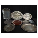 Group of silver plate trays