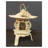 Vintage Japanese cast iron pagoda garden lantern