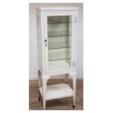 Vintage metal 5-tier medical cabinet on casters