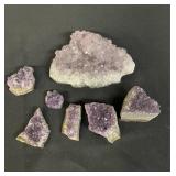 Group of amethyst quartz specimen