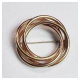 Vintage Krementz rose gold tone triple circle