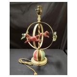 Mid-century carousel themed table lamp