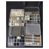 Large lot of bracelet beads in cases