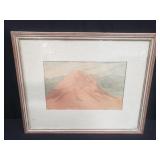 E. Bissinger Mount Fuji water color painting