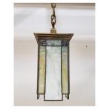 Vintage arts and craft style brass light fixture