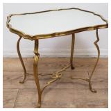 Hollywood Regency-style brass side table with