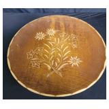 Vintage hand-carved wooden musical rotating dish