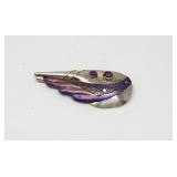 14K gold & sterling silver brooch