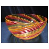 Martha vineyard signed artglass bowl dated 2010