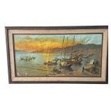 Large VTG framed signed Chung Kwo oil painting