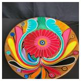 Vintage hand painted decorative pottery plate