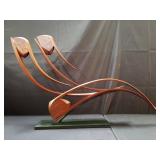 Mid-century Modern abstract sculpture with iron