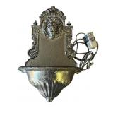 Vintage aluminum lavabo-style wall fountain