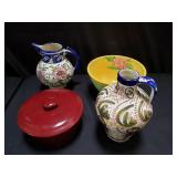 Group of pottery bowls and pitchers