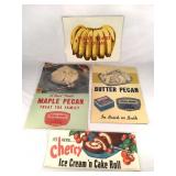4 vintage ice cream promotional posters