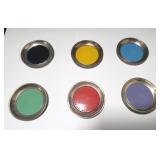 Set of 6 Towle sterling silver and enamel coasters