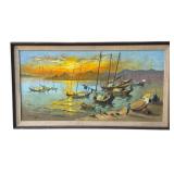 Large VTG framed signed Chung Kwo oil painting