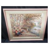 Signed Claude Fossoux oil painting on canvas