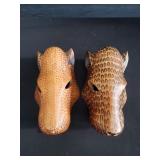 Pair of African carved wood masks