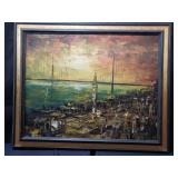 Mid-century oil on canvas signed Peter