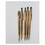 Group of cross pens 3 gold filled