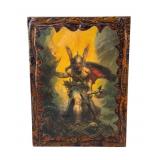 Vintage Frank Frazetta print on lacquered wood