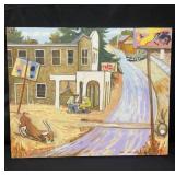 Signed oil on canvas painting
