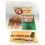 4 vintage ice cream promotional posters