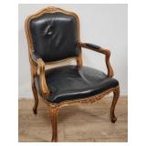 French Louis XV-style carved wood and faux