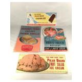 4 vintage ice cream & dessert promotional posters