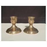 Pair of sterling silver weighted candle sticks