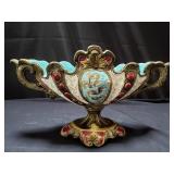 Vintage French style majolica planter
