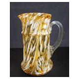 Murano Nougat scalloped rim glass pitcher