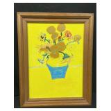 Framed oil on canvas painting