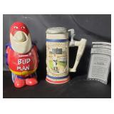 Budweiser Bud Man & Lou Gehrig steins