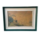 Vintage framed Paul Emile Lecomte art print