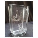 Orrefors Landberg crystal etched vase