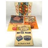4 vintage ice cream promotional posters
