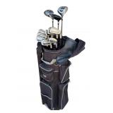 Set of Pro Kennex golf clubs with bag