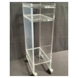 Vintage acrylic rolling side cart