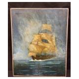 Vintage framed signed oil on canvas painting