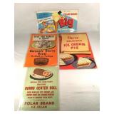 4 vintage ice cream promotional posters