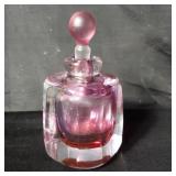 Vintage heavy  glass perfume with stopper