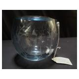 Signed Mid-century modern glass aquarium bowl