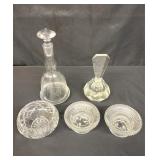 Group of vintage cut and pressed crystal glassware