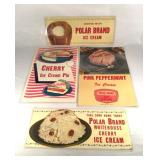 4 vintage ice cream promotional posters