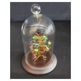 Murano style glass birds and tree sculpture